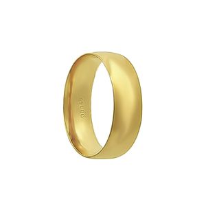 Aliança Individual Clássica 6mm Ouro 18k 750 Peso Médio 6g - AAL16