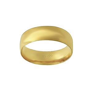 Aliança Individual Clássica 6mm Ouro 18k 750 Peso Médio 6g - AAL16