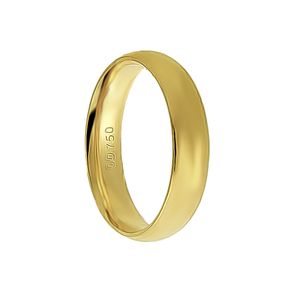 Aliança Individual Clássica 4,5mm Ouro 18k 750 Peso Médio 4g - AAL26