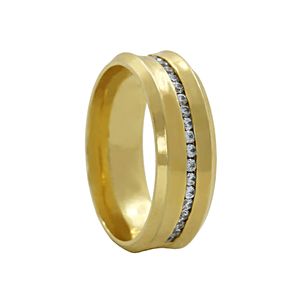 Aliança Individual Trabalhada 6mm com Diamantes Ouro 18k 750 Peso Médio 7g - AT16