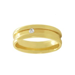Aliança Individual Trabalhada 6mm com Diamante Ouro 18k 750 Peso Médio 7g - AT17