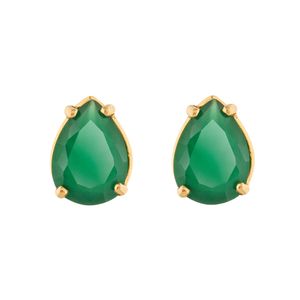 Brinco Gota Ouro 18k 750 Crisoprásio