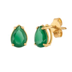 Brinco Gota Ouro 18k 750 Crisoprásio
