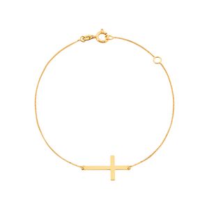 Pulseira Cruz Deitada Ouro 18k 750