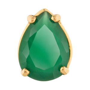 Pingente Gota Ouro 18k 750 e Crisoprásio
