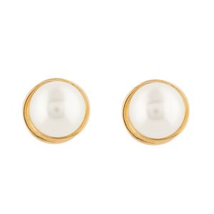 Brinco Rococó com Pérola 5mm Ouro 18k 750