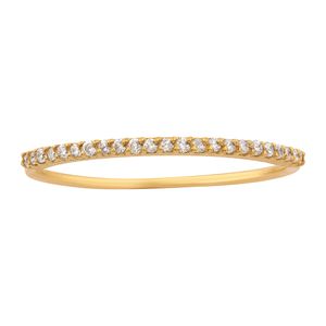 Meia Aliança Ouro 18k 750 com Zircônias