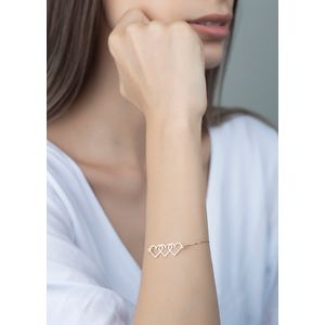 Pulseira Três Corações Ouro 18k 750