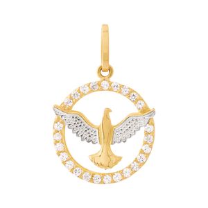 Pingente Espírito Santo Ouro 18k 750  Bicolor