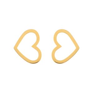Brinco Coração Vazado Ouro 18k 750
