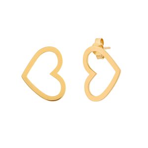 Brinco Coração Vazado Ouro 18k 750