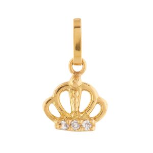 Pingente Coroa Zircônia Ouro 18k 750