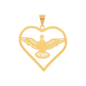 Pingente Coração Pombo Ouro 18k 750