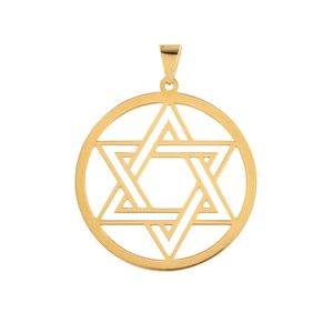 Pingente Estrela de Davi Vazada Ouro 18k 750