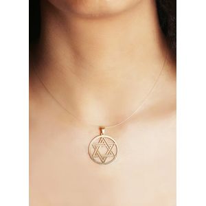 Pingente Estrela de Davi Vazada Ouro 18k 750