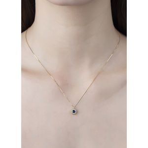 Gargantilha Chuveiro Ouro 18k 750 Safira e Diamantes