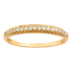 Anel Aparador com Zircônias Ouro 18k 750