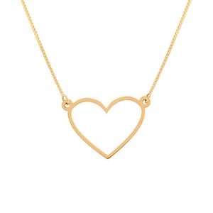 Gargantilha Coração Vazado Ouro 18k 750
