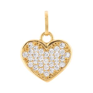 Pingente Coração com Zircônias Ouro 18k 750
