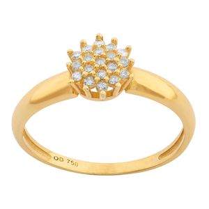 Anel Chuveiro com Diamantes Ouro 18k 750