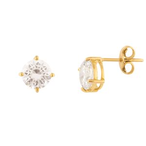 Brinco Cálice Ouro 18k 750 Zircônia 5mm