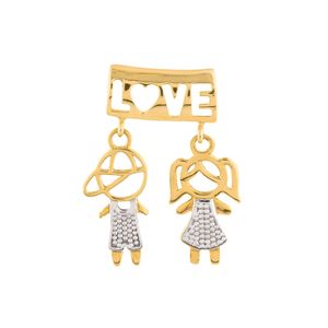 Pingente Canga Love Casal Bicolor Ouro 18k 750