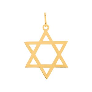 Pingente Estrela de Davi Lisa Ouro 18k 750