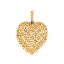 Pingente Coração Cravejado com Diamantes Ouro 18k 750