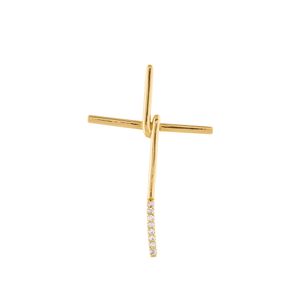 Pingente Cruz com Diamantes Ouro 18k 750