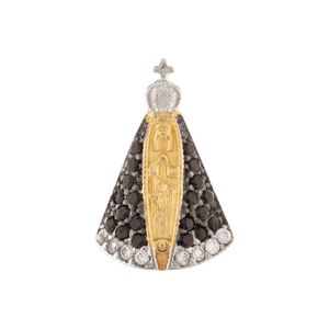 Pingente Nossa Senhora Aparecida Com Espinélio Ouro 18k 750