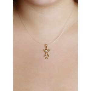 Pingente Menina com Diamante Ouro 18k 750