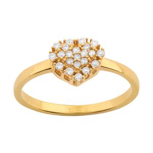 Anel Coração de Diamantes Ouro 18k 750