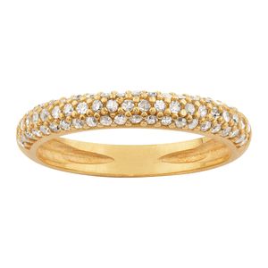 Anel Aparador Zircônias Ouro 18k 750