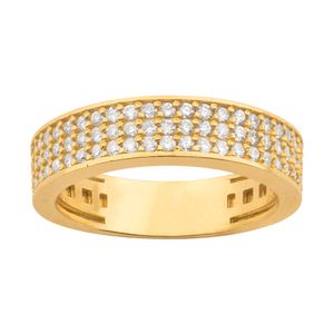 Anel Pavê Quadrado com Diamantes Ouro 18k 750