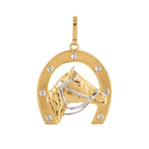 Pingente Ferradura Cavalo Ouro 18k 750