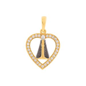 Pingente Nossa Senhora Aparecida Zircônias Ouro 18k 750