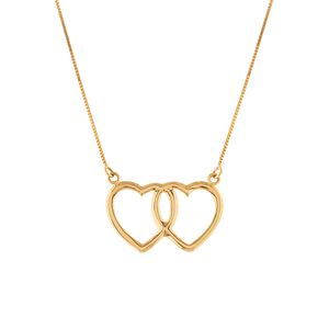 Gargantilha Dois Corações Ouro 18k 750