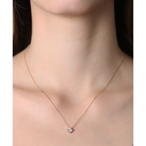 Gargantilha Bicolor Ponto de Luz Diamante Ouro 18k 750