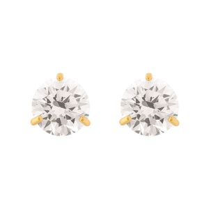 Brinco Zircônia 6mm Ouro 18k 750