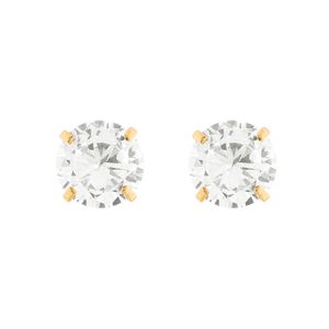 Brinco Cálice Ouro 18k 750 Zircônia 10mm
