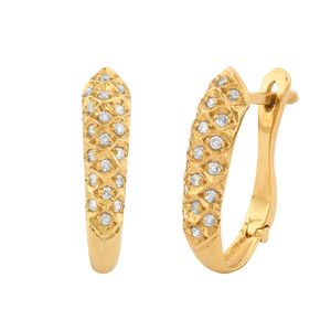Brinco Banana Ouro 18k 750 Com Diamantes