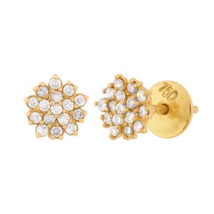 Brinco Chuveiro Ouro 18k 750 Com Diamantes