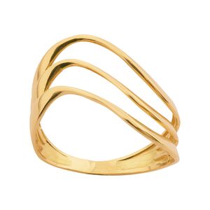 Anel Ondas Ouro 18k 750