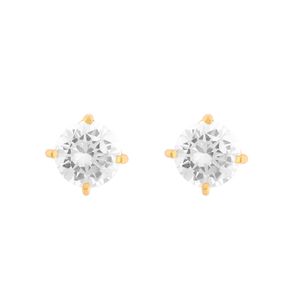 Brinco Ponto de Luz Zircônia 7mm Ouro 18k 750