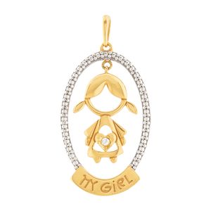 Pingente My Girl com Diamante Ouro 18k 750