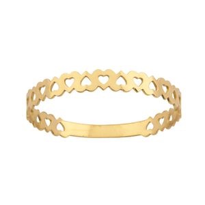 Anel Ouro 18k 750 Corações Vazados