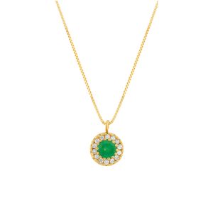 Gargantilha Chuveiro Ouro 18k 750 Esmeralda e Diamantes