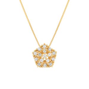 Gargantilha Chuveiro com Zircônias Ouro 18k 750