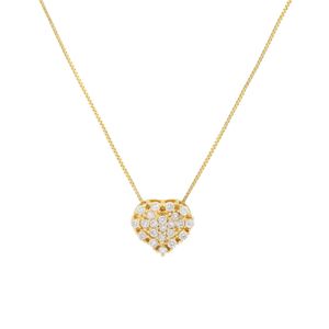 Gargantilha Coração com Zircônias Ouro 18k 750