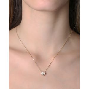 Gargantilha Coração com Zircônias Ouro 18k 750